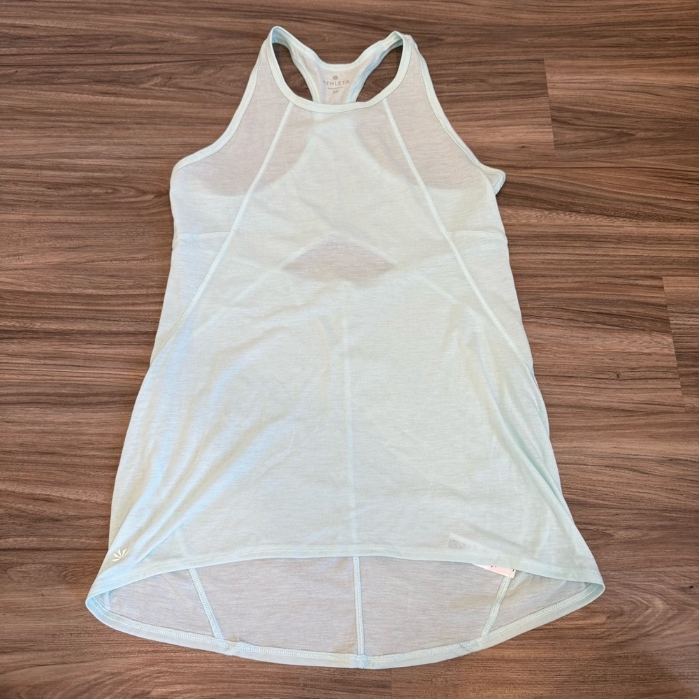 Athleta Cutout Repetition Sky Blue Tank Top